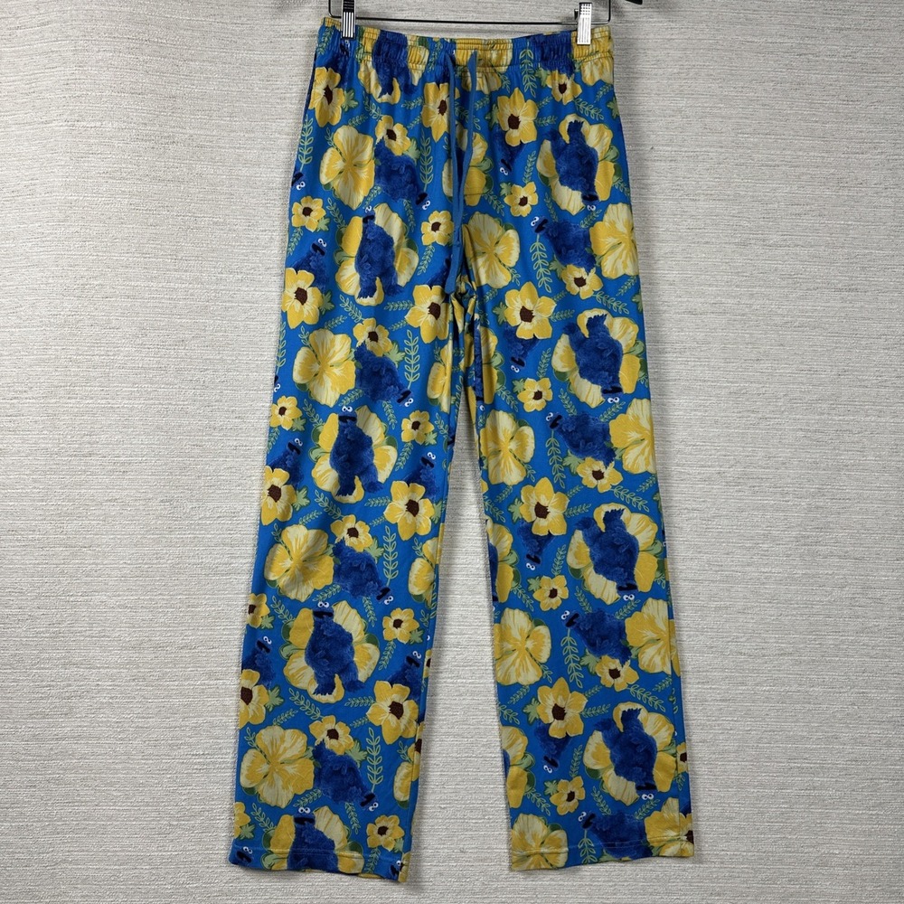 Sesame Street Cookie Monster Hawaiian Lounge Pants Small Tropical Pajama Pants